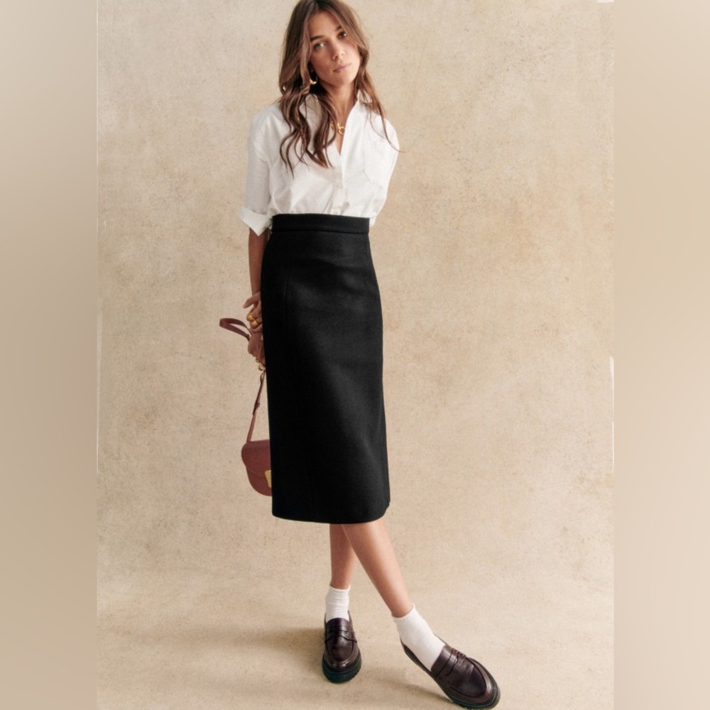 Sezane wool blend Magalia pencil skirt NWT - Picture 2 of 11